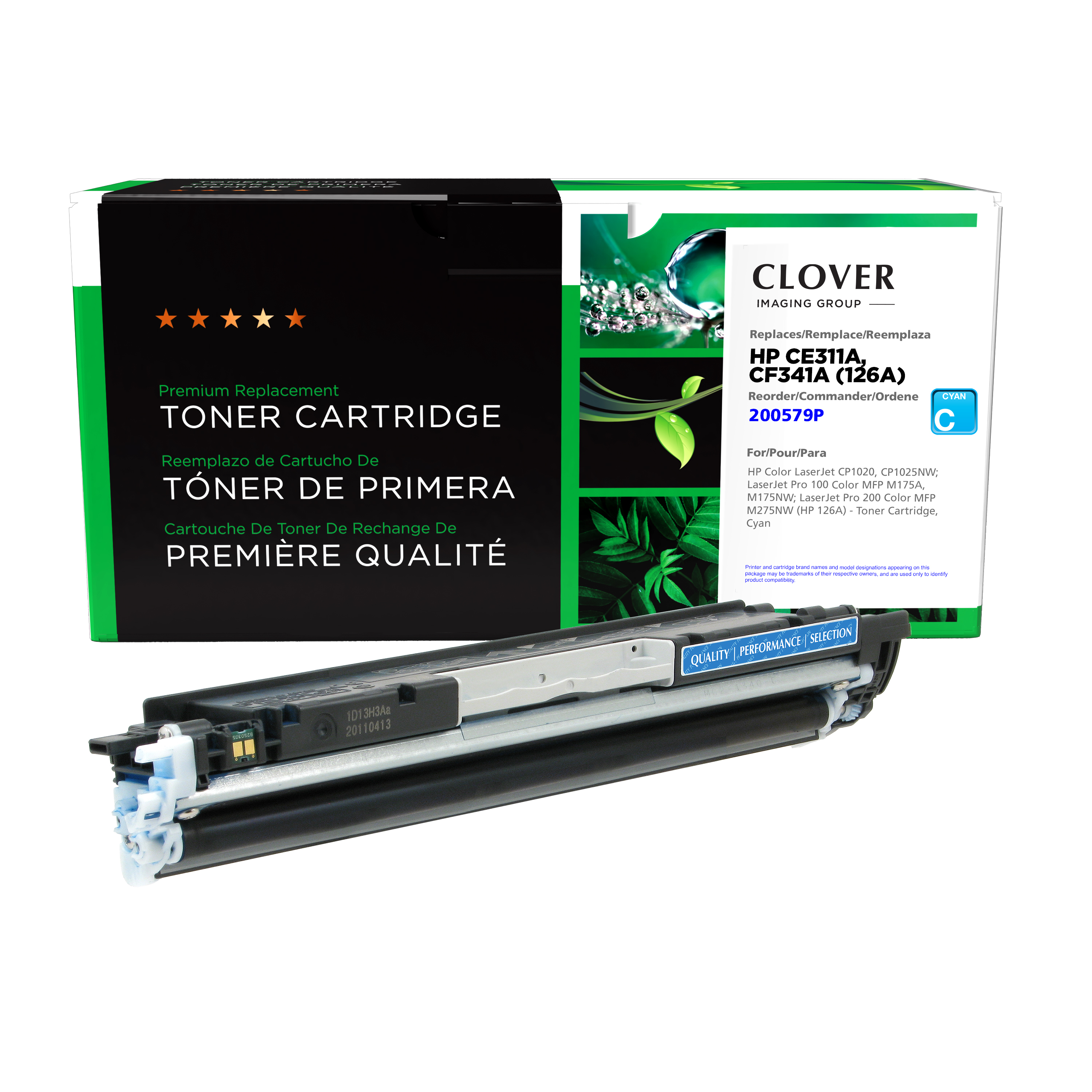faillissement Duur Mechanica Clover Imaging Remanufactured Cyan Toner Cartridge for HP CE311A (HP 126A)