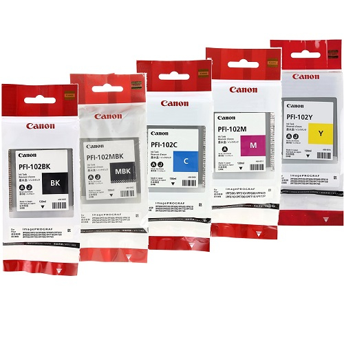 Canon PFI-102 Ink Tanks, Full Set - MBK,BK,C,M,Y - $356.95 