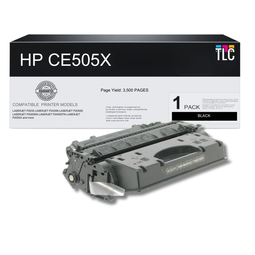 2inkjet CE505X / 05X High Yield Toner Cartridge For HP LaserJet P2055 Series (P2055d, P2055dn, P2055x)