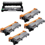 Compatible Brother TN660 High-Yield Toner and DR630 Drum Unit Package Includes (4) TN660 Toners and (1) DR630 Drum - 5 Pack