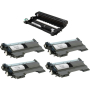 Compatible Brother TN450 High-Yield Toner and DR420 Drum Unit Package Includes (4) TN450 Toners and (1) DR420 Drum - 5 Pack 