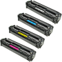 Compatible HP 125A Toner Cartridge Set Includes 1 Black, 1 Cyan, 1 Magenta and 1 Yellow - 4 Pack 