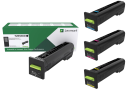 Lexmark Genuine OEM CX820 Toner Cartridge Set (72K1XC0, 72K1XK0, 72K1XM0, 72K1XY0)