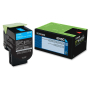 Lexmark Genuine OEM 80C1SC0 (Lexmark 801SC) Return Program Cyan Toner Cartridge (2K YLD)