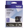 Brother Genuine OEM LC103BK (LC-103BK) High Yield Black Inkjet Cartridge (600 YLD)