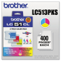 Brother Genuine OEM LC513PKS (LC-513PKS) Rainbow Inkjet Pack LC-51C, LC-51M, LC-51Y  