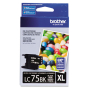 Brother LC75BK Ink Cartridge, High Yield - Black (Genuine)