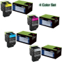 Original Lexmark 801 Toner Cartridge Set (80C10C0, 80C10K0, 80C10M0, 80C10Y0)