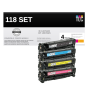 Compatible Canon 118 Toner Cartridge Set (BK,C,M,Y)