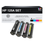 Compatible HP 125A Toner Cartridge Set Includes 1 Black, 1 Cyan, 1 Magenta and 1 Yellow - 4 Pack