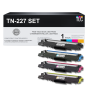 Compatible Brother TN227 High Yield Toner Cartridge Set (TN227K, TN227C, TN227M, TN227Y)