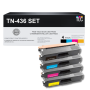 Brother TN436 Toner Cartridge Set, Super High Yield - BK,C,M,Y (Compatible)